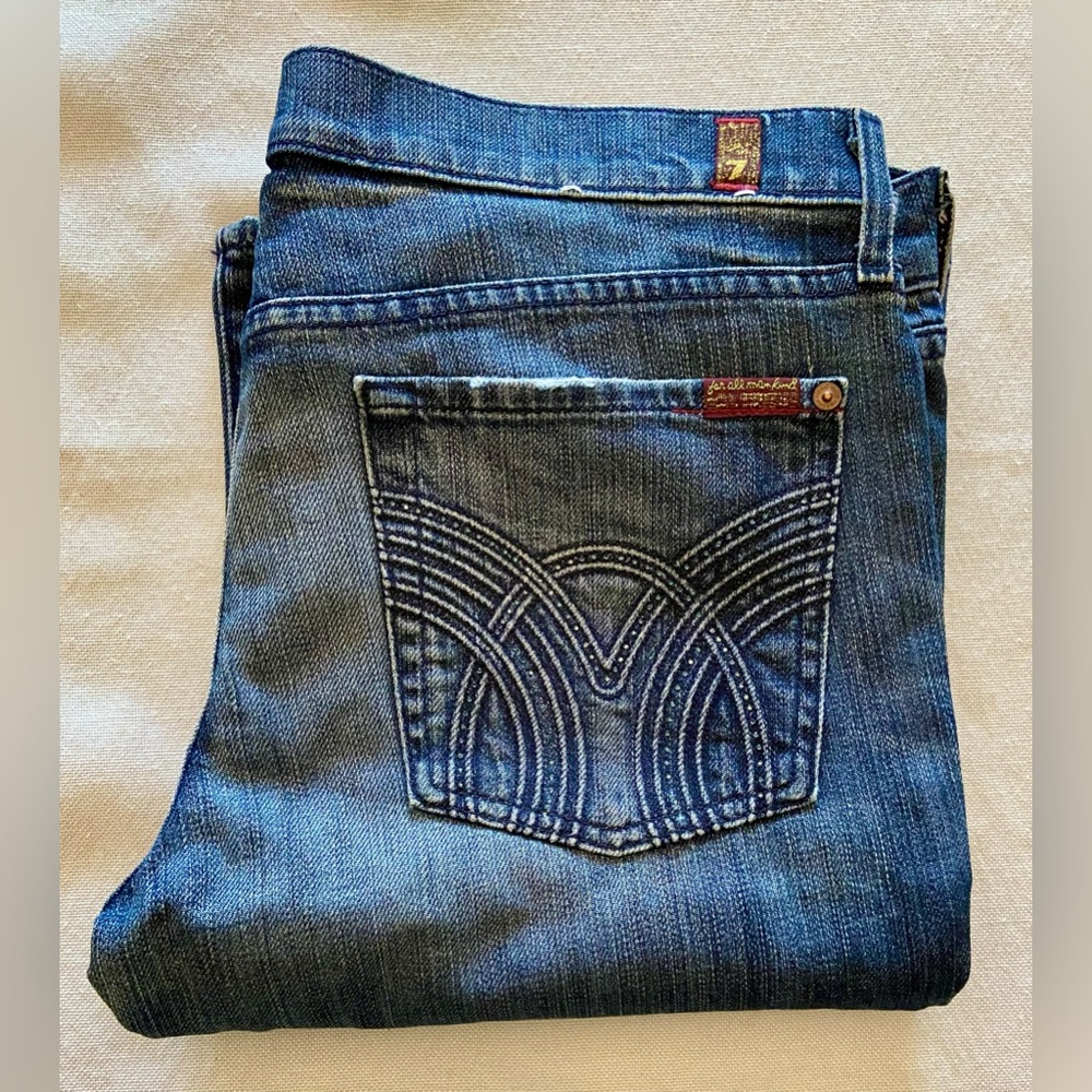 🟠 WOMENS 7 FOR ALL MANKIND RHINESTONE SPARKLE POCKET - WORN TWICE 🟠